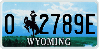 WY license plate 02789E