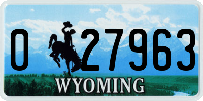 WY license plate 027963