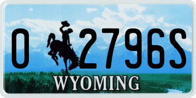 WY license plate 02796S