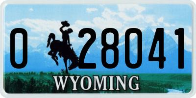 WY license plate 028041