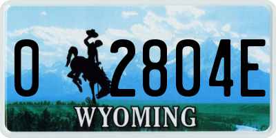 WY license plate 02804E