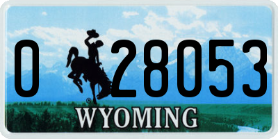 WY license plate 028053