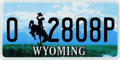 WY license plate 02808P