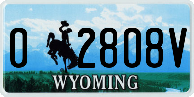 WY license plate 02808V