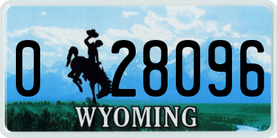 WY license plate 028096