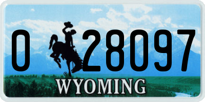 WY license plate 028097