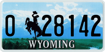 WY license plate 028142