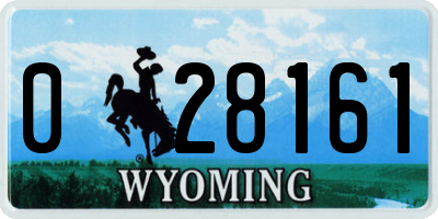 WY license plate 028161