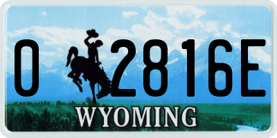 WY license plate 02816E