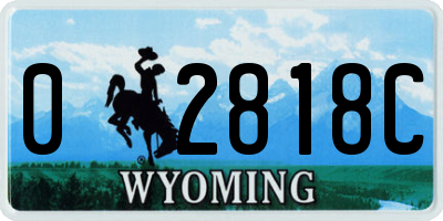 WY license plate 02818C