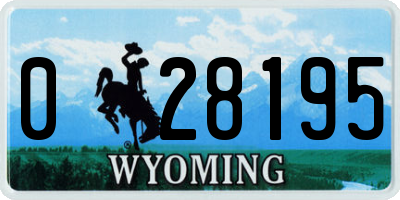 WY license plate 028195