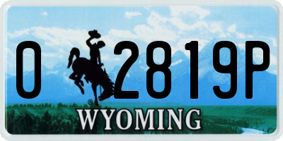 WY license plate 02819P