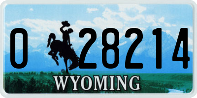 WY license plate 028214