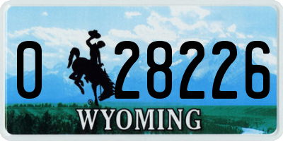 WY license plate 028226