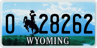 WY license plate 028262