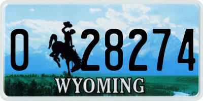 WY license plate 028274
