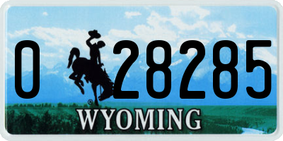 WY license plate 028285