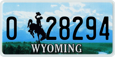 WY license plate 028294