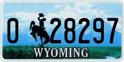 WY license plate 028297
