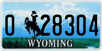 WY license plate 028304