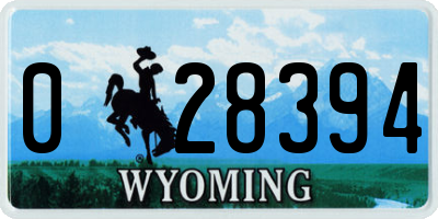 WY license plate 028394