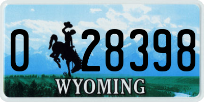 WY license plate 028398