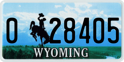 WY license plate 028405