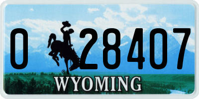 WY license plate 028407
