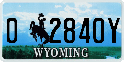 WY license plate 02840Y