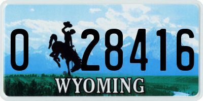 WY license plate 028416