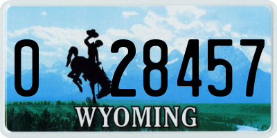 WY license plate 028457
