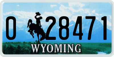 WY license plate 028471
