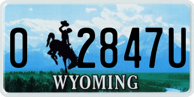 WY license plate 02847U