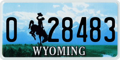 WY license plate 028483