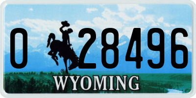 WY license plate 028496