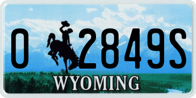 WY license plate 02849S