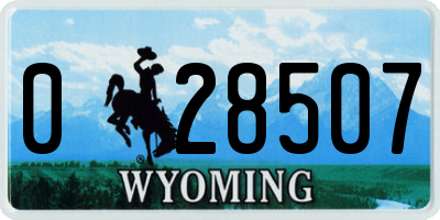 WY license plate 028507