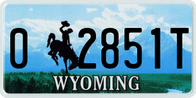 WY license plate 02851T