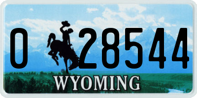 WY license plate 028544