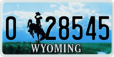 WY license plate 028545