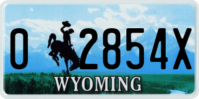 WY license plate 02854X