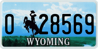 WY license plate 028569