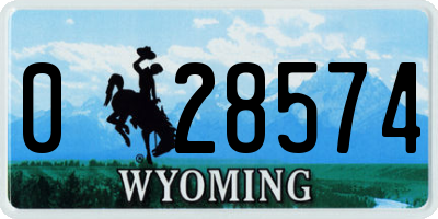 WY license plate 028574