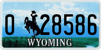 WY license plate 028586