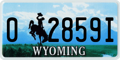 WY license plate 02859I