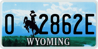 WY license plate 02862E