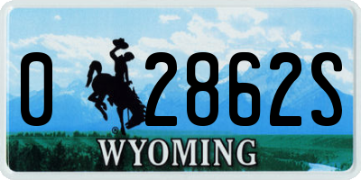 WY license plate 02862S