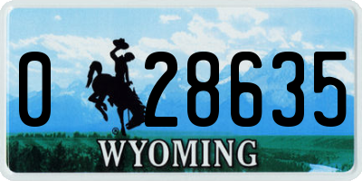 WY license plate 028635