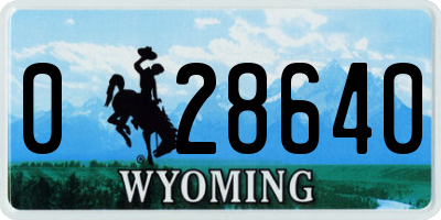 WY license plate 028640
