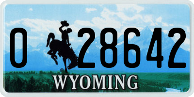 WY license plate 028642